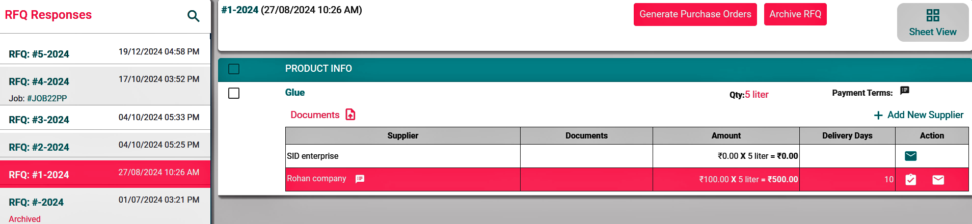 RFQ Management