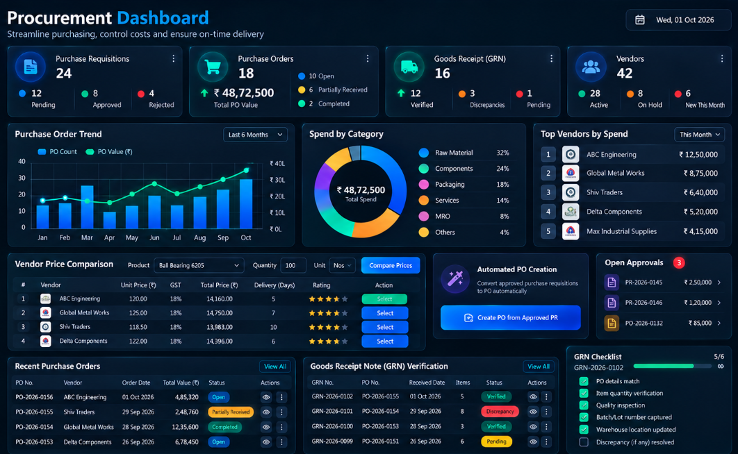 ERPPWA Purchasing Management SaaS UI